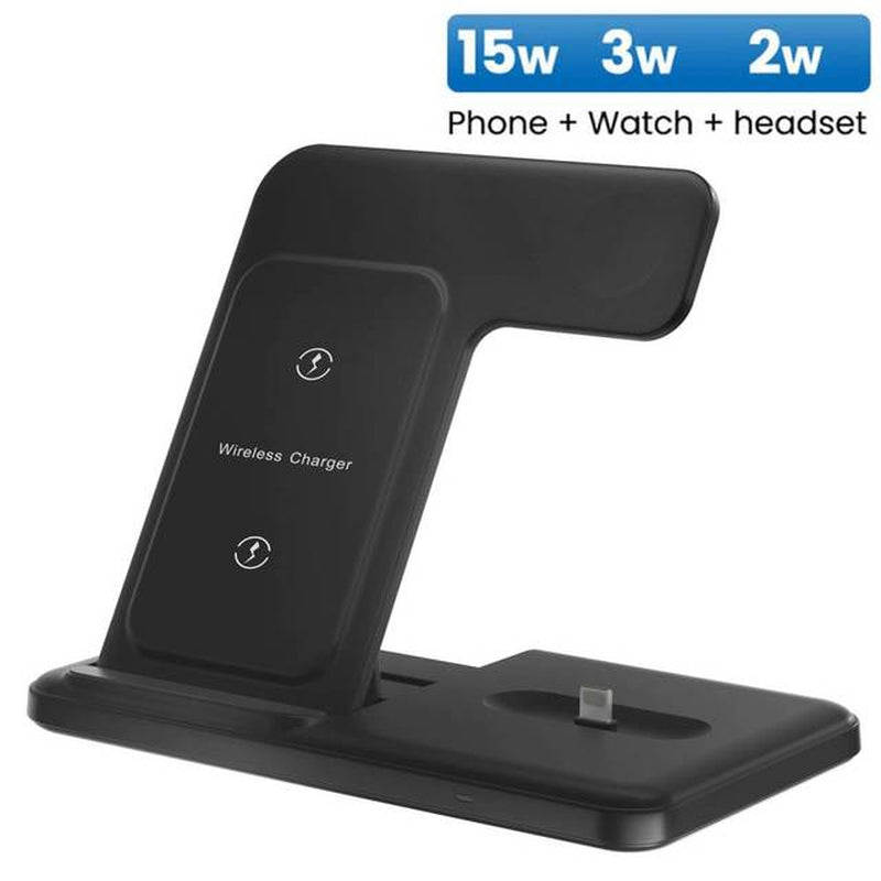 3 In 1 Wireless Charger Stand - 20W Fast Charging for iPhone 14/13/12 Series, Apple Watch 8/7/6, AirPods Pro